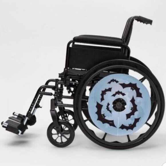 Light Up Bats Electric Bicycle Wheel Cover Set Halloween Spooky Blue Bike Parade - Picture 4 of 9